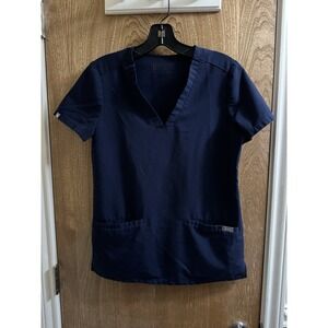 FIGS Technical Casma 3 Pocket Women's Scrub Top Navy Blue Sz XXS FW1100 PO1290